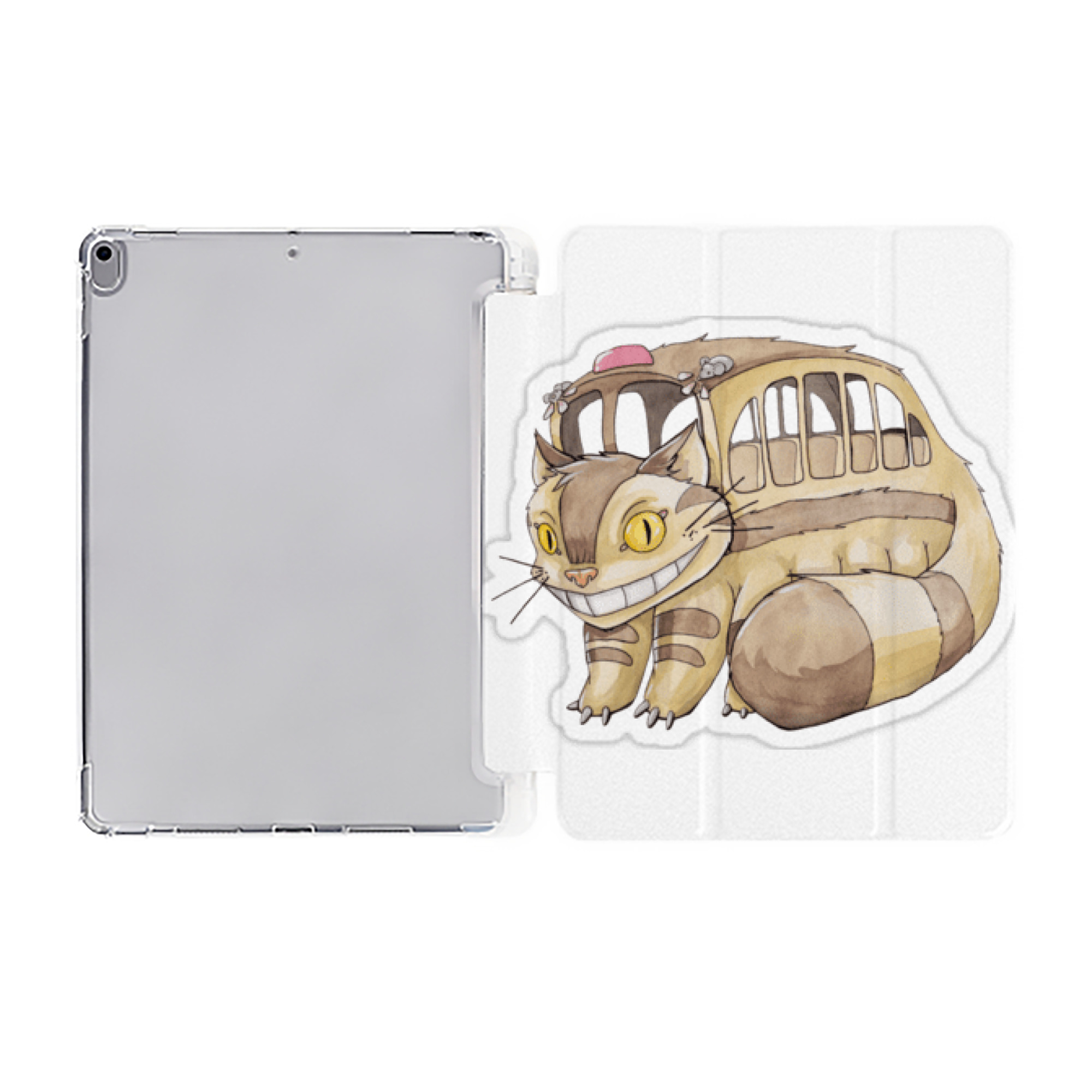 （画像用） となりのトトロ 草壁メイ 草壁サツキ My Neighbor Totoro Satsuki Kusakabe Mei Kusakabe IPad ケース ペン収納付き 三つ折りスタンド PUレザー×シリコン 対応機種9.5/10.5/10.9インチ
